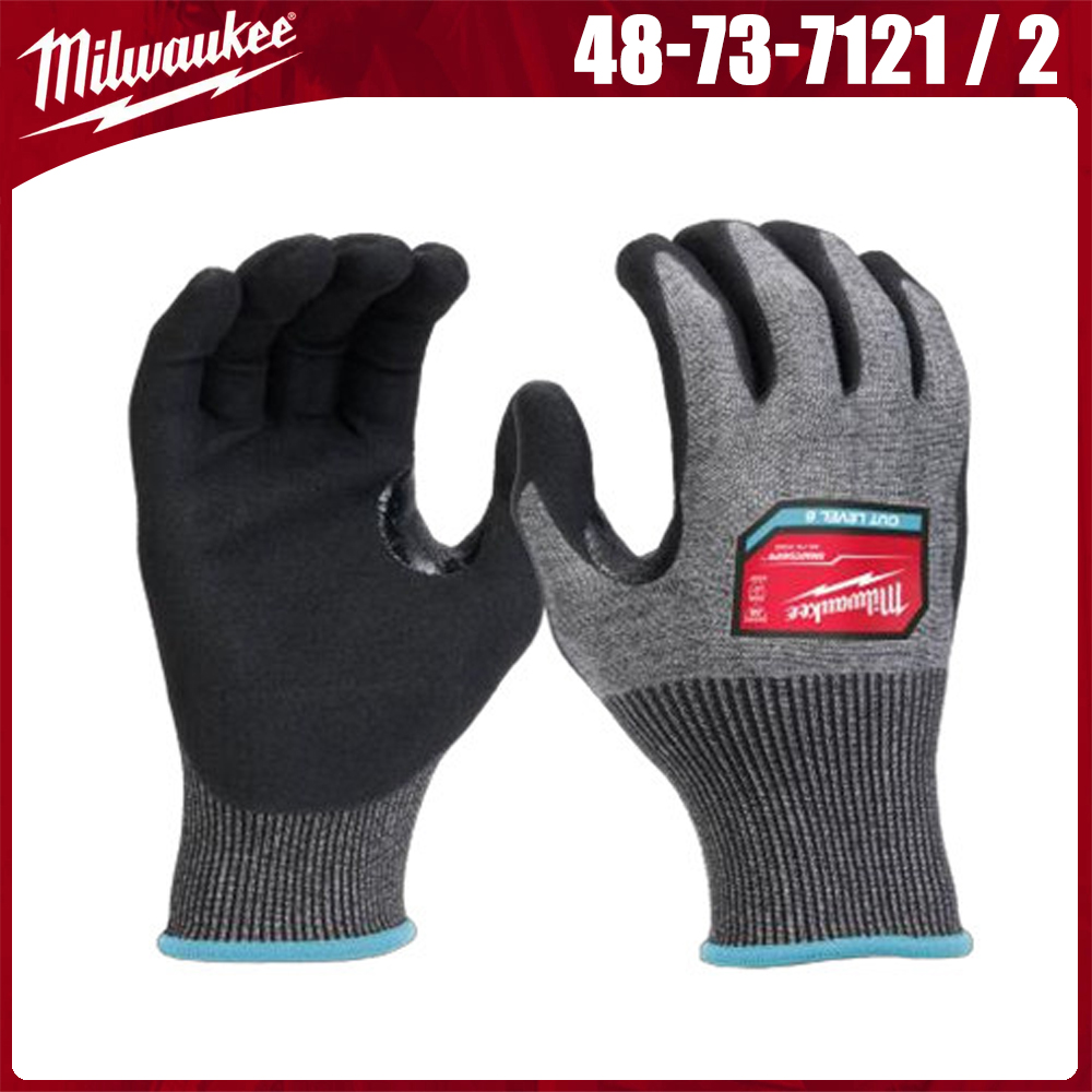 MILWAUKEE Cut Level 2 Luvas De Trabalho Mergulhadas Em Nitrilo Tela De Toque Indutiva Compatível Com Segurança Industria