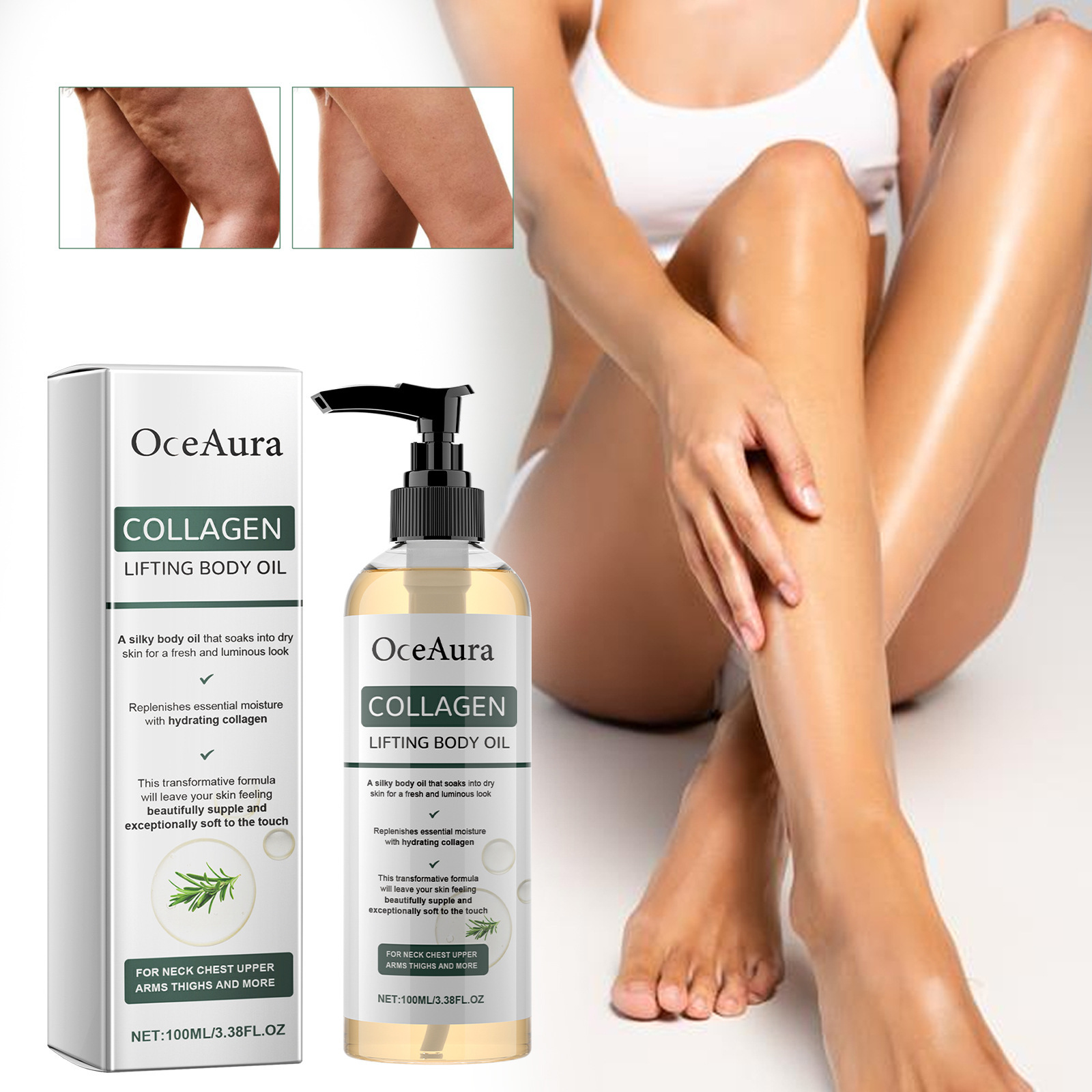 Óleo Essencial De Massagem Corporal OCEANA-Fórmula À Base De Água Hidrata Os Braços E Suaviza A Pele Para Cuidados Com O