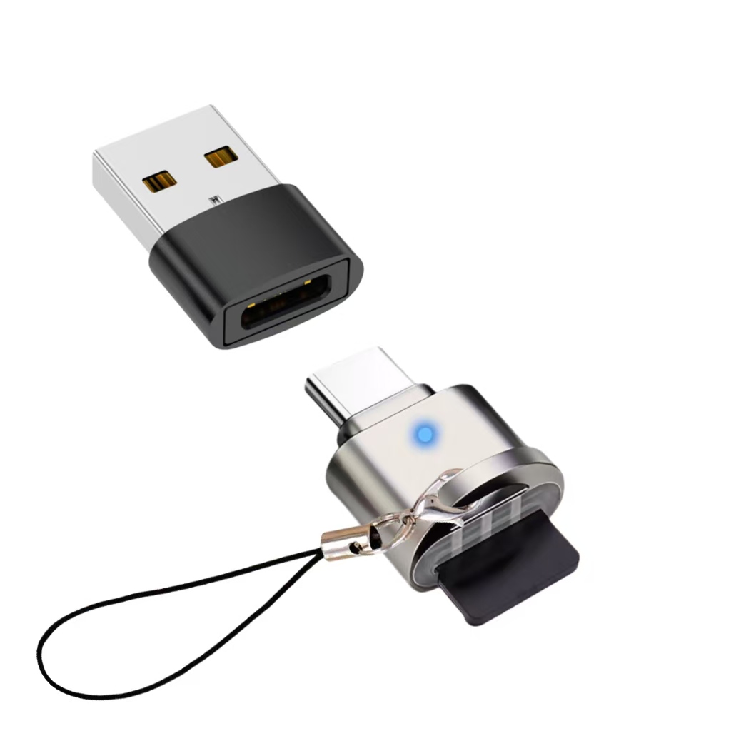 Leitor de cartão SD, leitor de cartão SD para USB C, leitor de cartão de memória TF Tipo C, com adaptador USB C para