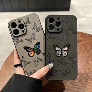 Estojo Telefônico De Luxo Premium De Pele De Carneiro A laser Borboleta À Prova De Choque Para iPhone 11 12 13 14 pro max x xr 7 8 plus