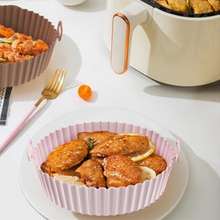 Forma De Silicone Air Fryer Reutilizável Forno Assadeira Fritadeira Micro-Onda Lavável