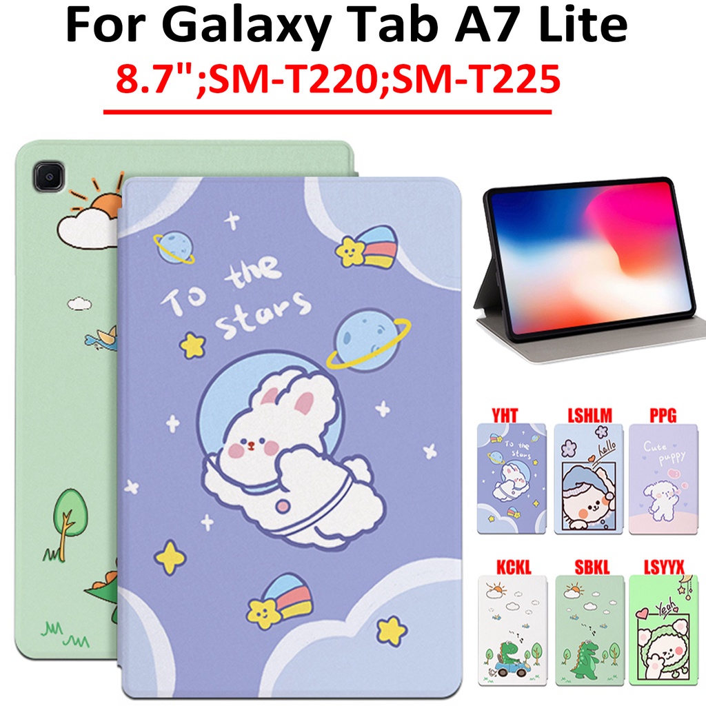 Para Samsung Galaxy Tab A7 Lite [8.7 "] SM-T220 T225 Capa De Couro Sintético De PU T220 Anti-Impacto