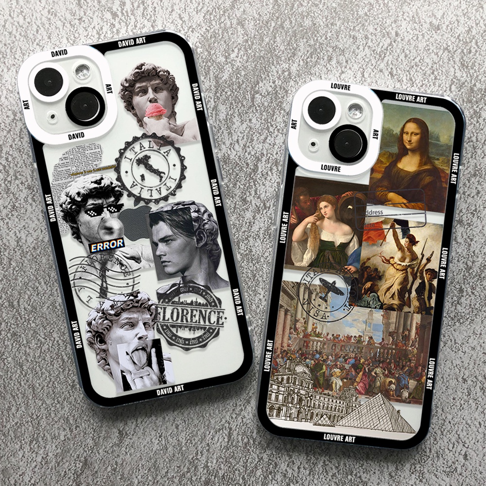 Arte Estética Da Vinci David Mona Lisa Olhos De Anjo Capa Macia Para iPhone 14 13 12 11 Pro Max XS XR 14 Plus