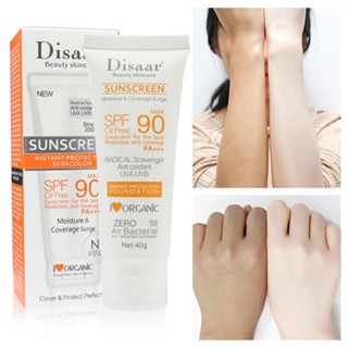 Disaar Fps 90 Protetor Solar Corporal Facial Branqueador Creme Anti-Envelhecimento Controle De Óleo Hidratante