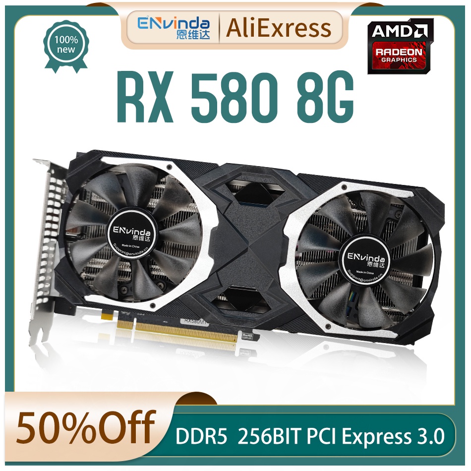 Placa gráfica ENVINDA RX580 8GB 256bit 2048sp Gddr5 Radeon GPU ...