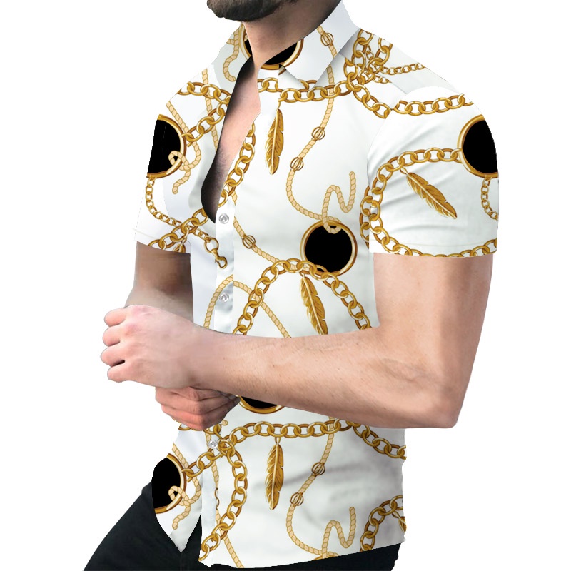 Impressão Floral De Verão Cardigan Casual Moda Manga Curta TShirt Camisas Homens