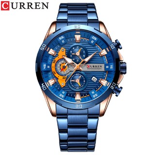 CURREN Relógio Masculino De Quartzo De Aço Inoxidável Luminoso À Prova D