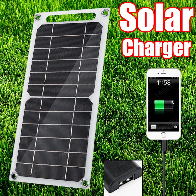 Painel Solar 5V Saída USB À Prova D'água Acampamento De Caminhada Ao Ar Livre Células Portáteis Placa De Carregador De Bateria Para Banco De Energia Telefone Celular