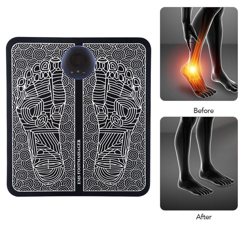 pulso elétrico pé massageador máquina de terapia do pé almofada pé inteligente acupuntura pé massagem almofada esteira e