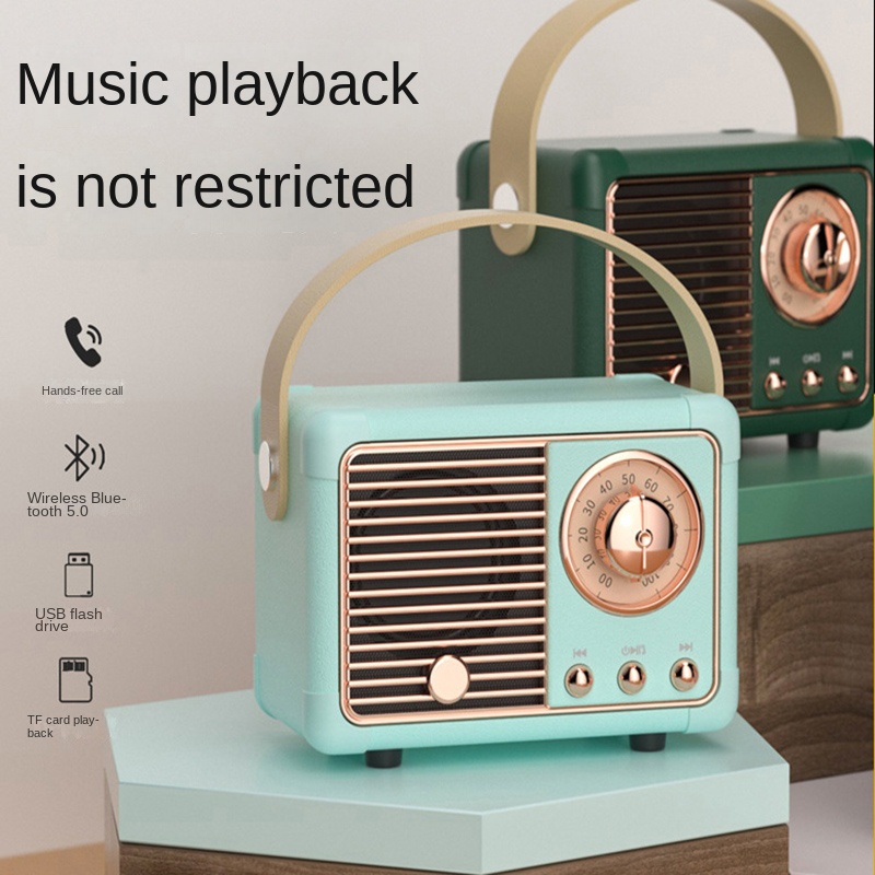Retro Bluetooth Speaker U Disco TF Card Com FM Creative Gift Mini Caixa De Som Portátil USB Outdoor