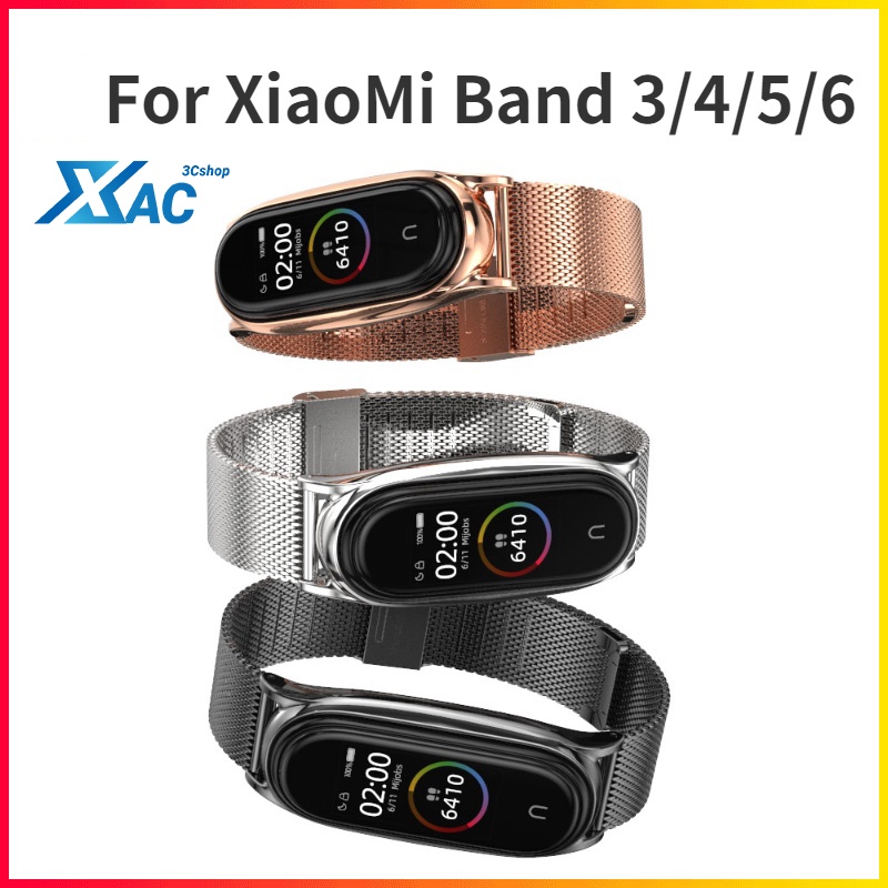 Para Xiaomi Mi Banda 6 Cinta 5 Pulseira De Metal Milanês Correas Pulseiras Miband 3 4 5 6 Smartwatch Relógio Inteligente