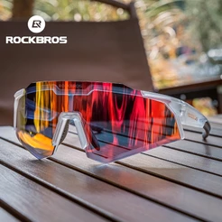 ROCKBROS Óculos De Ciclismo Windbreak Fotocromático Polarizado Miopia À Prova De Areia Bicicleta Ao Ar Livre Correndo Es