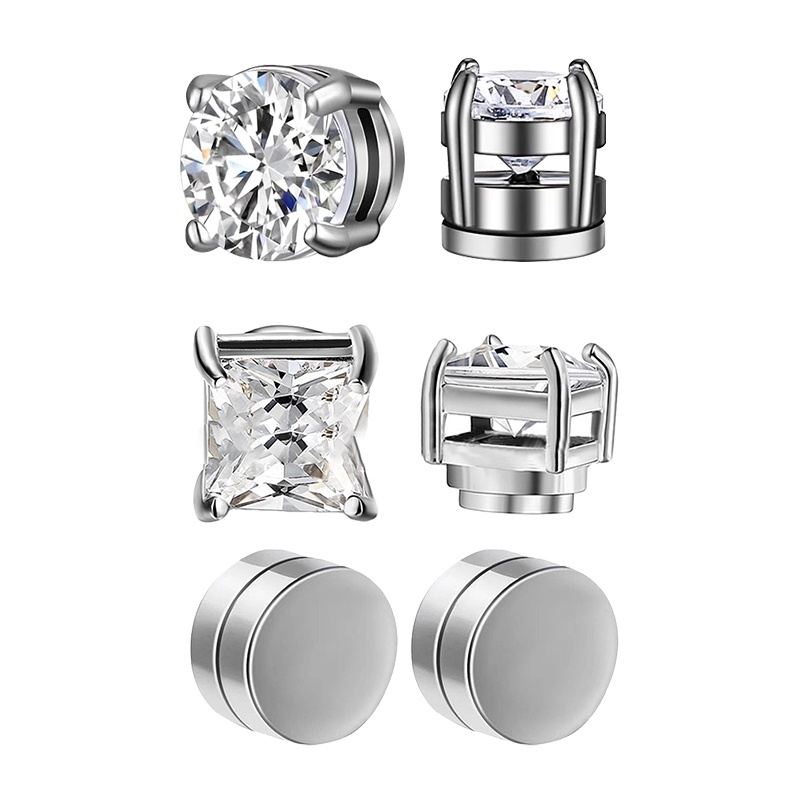 Brincos De Clipe Magnético De Cristal Punk Studs Para Mulheres Homens Não Piercing Moda