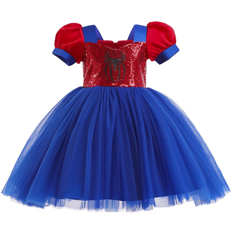 Novo Homem-Aranha Meninas Princesas Vestido De Verão Festa De Natal Presente De 1-6 Anos De Idade Roupas Infantis em Oferta na Shopee