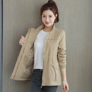 Casaco Exterior De Primavera Para Mulheres Windbreaker Curto Com Forro