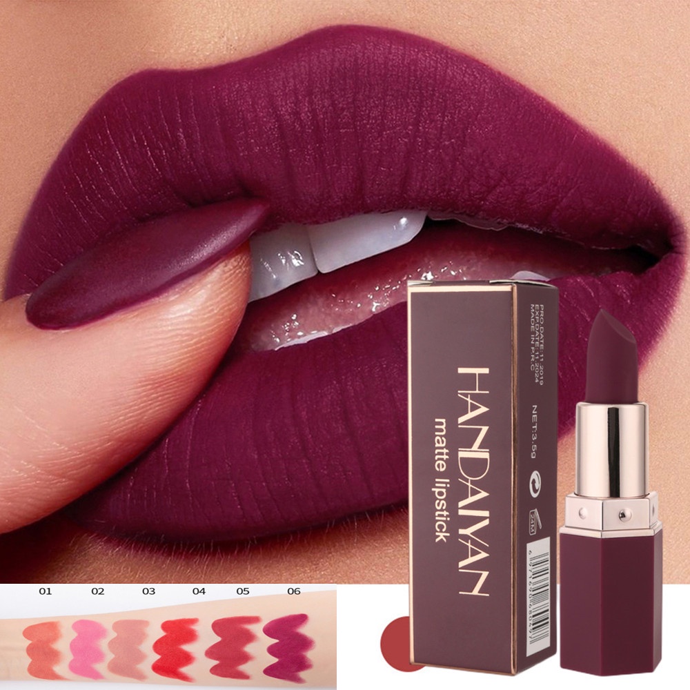 Handaiyan Matte Batom De Veludo Nu À Prova D'água Sexy Pigmentos Vermelhos Marrons Maquiagem Profissional De Longa Duração