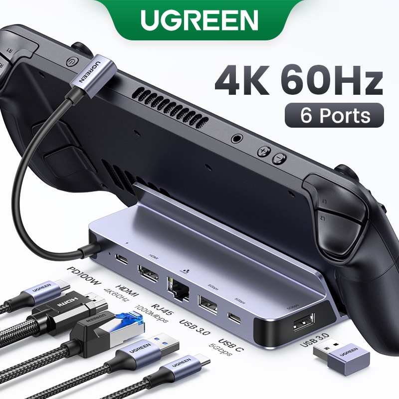 Estação De Acoplamento UGREEN USB C Tipo Para HDMI 4K60Hz RJ45 PD100W Dock Interruptor De Deck A Vapor MacBook Pro Air