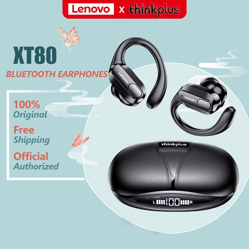 Lenovo XT80 Fone De Ouvido Esportivo Sem Fio Fone Bluetooth 5.3 TWS À Prova D'água HiFi Com Cancelamento De Ruído Microfone Para LED Dispaly
