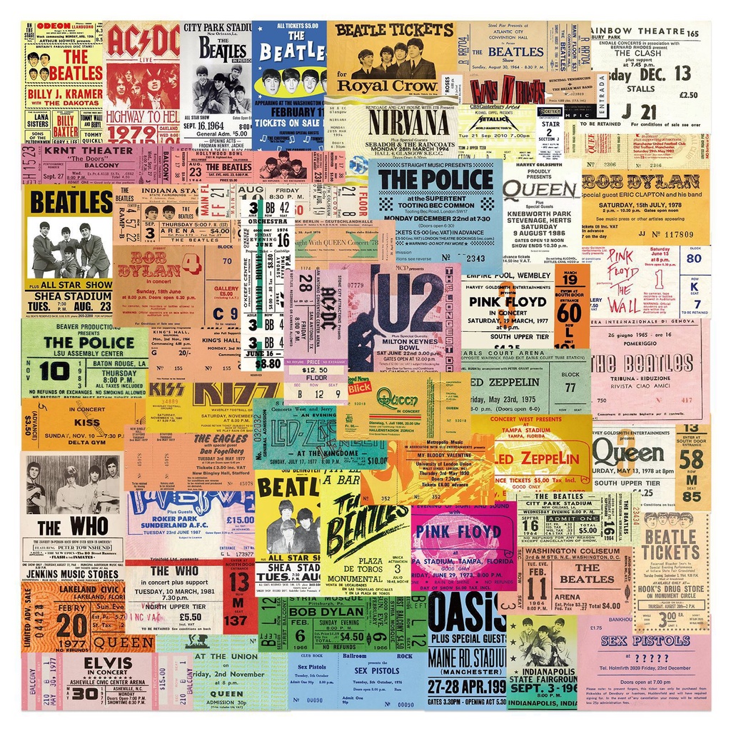 555pcs Band Retro Ticket Adesivos De Grafite Para Cadernos Papelaria Decalque Computador Raspagem em Oferta na Shopee