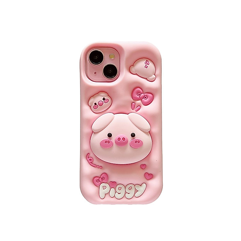 13 Apple suporte aplicável à prova de queda 15promax desenho animado tridimensional mão iphone1416 chassi leitão 1112