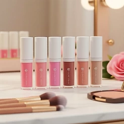 YOUNG VISION 5-Cor Batom Líquido Cheek Tint, Acabamento Matte, 3 em 1 Blush Batom Sombra