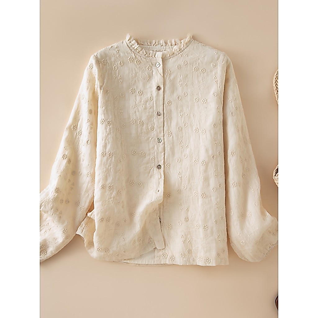 Japão japão coreia comércio exterior exportação corte etiqueta de manga comprida topo primavera arte Retro moda All-Matc