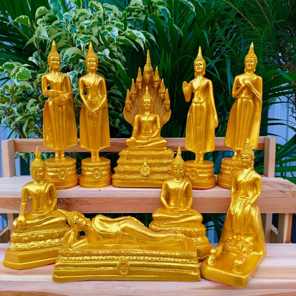 พระพุทธรูปประจำวันเกิด ขนาด 3 นิ้ว งานเรซิ่น น้ำทอง