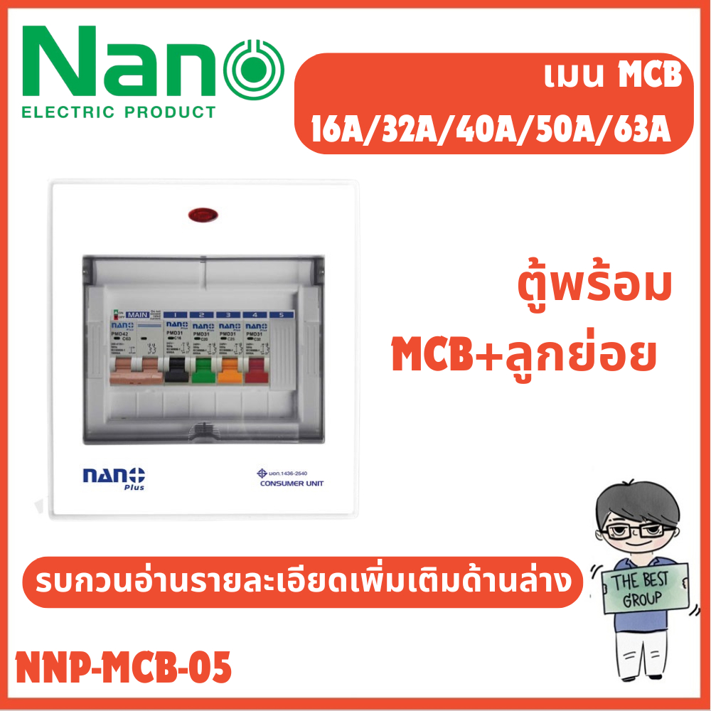รูปสินค้า NANO ตู้คอนซูมเมอร์ยูนิต NANO ELECTRIC + 5 ช่อง(พร้อมMCB+ลูกย่อย 4ลูก)รุ่น NNP-CM-05(ของแท้จากศูนย์)