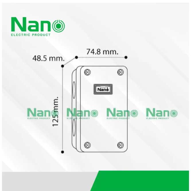รูปสินค้า กล่องกันน้ำพลาสติก ขนาด 125 x 75 x 50 มม. รหัสสินค้า: NANO-201B