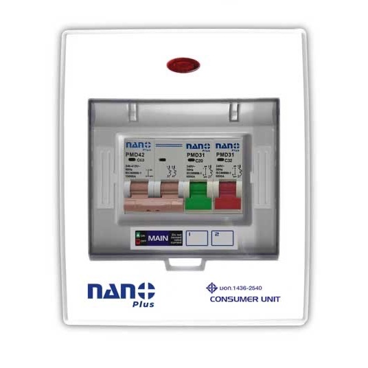 NANO ตู้คอนซูมเมอร์ยูนิต NANO ELECTRIC เมน+2ช่อง(พร้อม MCB + ลูกย่อย) รุ่น NNP-CM-02(ของแท้จากศูนย์)