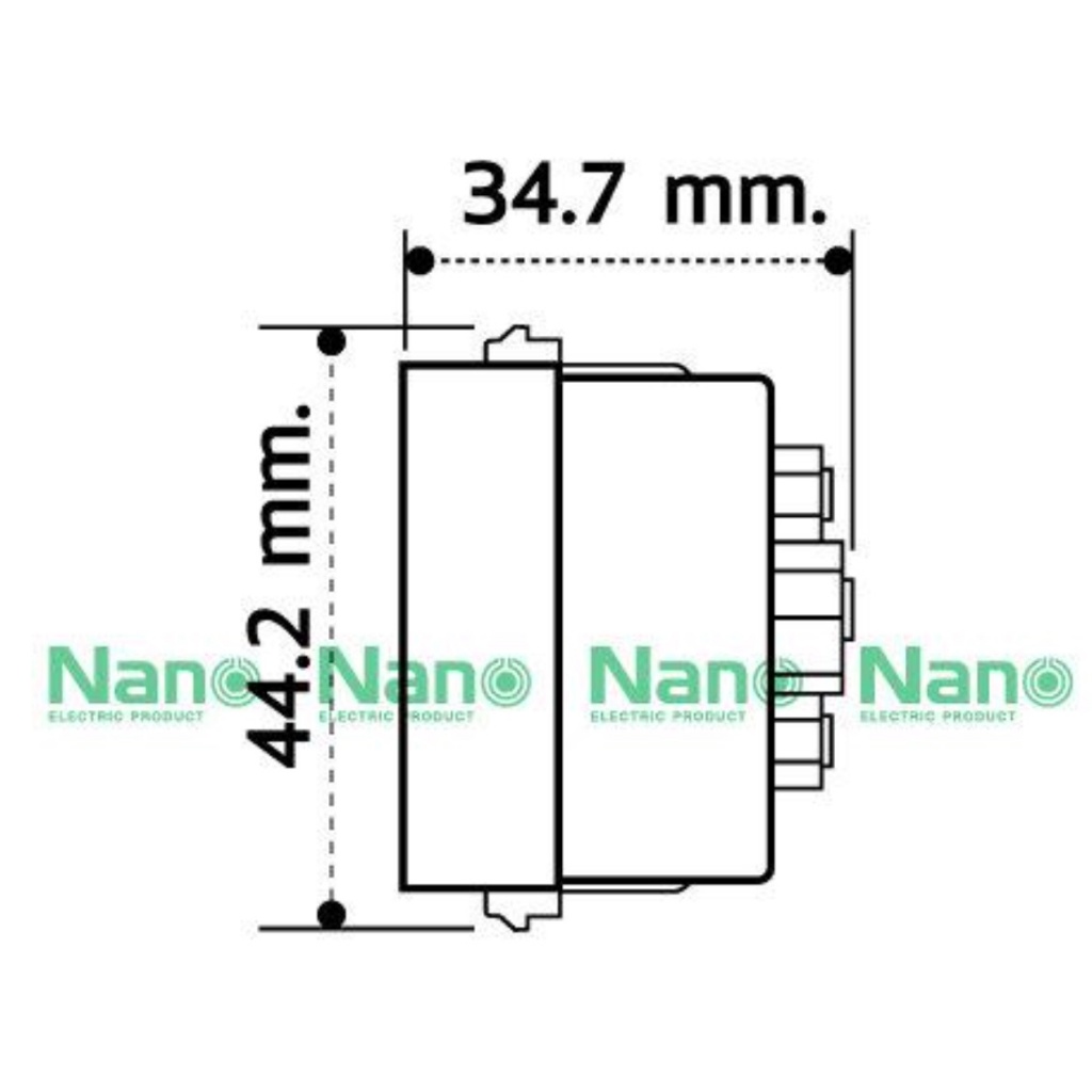 รูปสินค้า ปลั๊กไฟม่านนิรภัย 2 ช่อง 16A 250V แบบขันน็อต แบรนด์ Nano