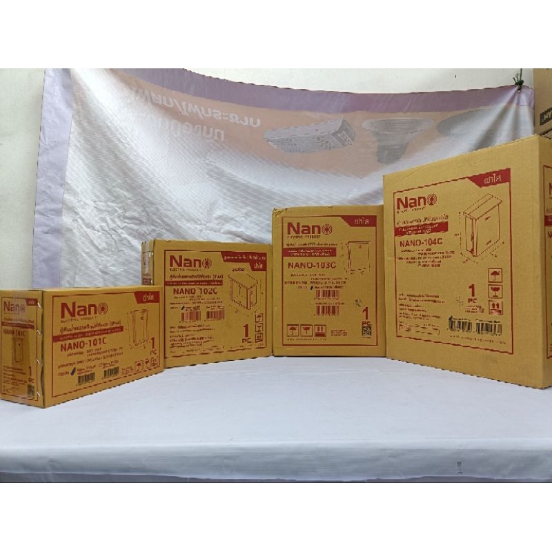 รูปสินค้า Nano Electric Product ตู้กันน้ำพลาสติก มีที่กันฝน ฝาใส  สีขาว มี 4 รุ่น 101C,102C,103C,104C