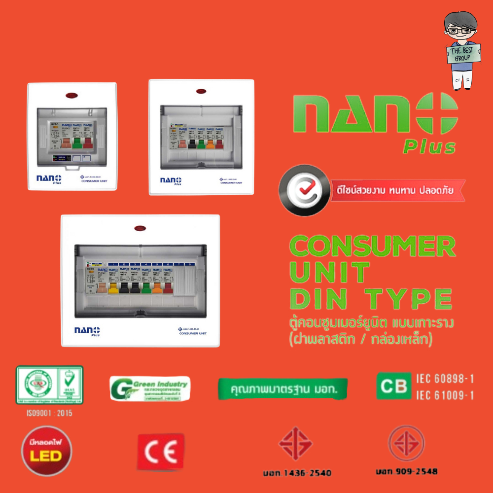 รูปสินค้า NANO ตู้คอนซูมเมอร์ยูนิต NANO ELECTRIC เมน+5ช่อง(พร้อมRCBO+ลูกย่อย 4ลูก) รุ่น NNP-CR-05(ของแท้จากศูนย์)