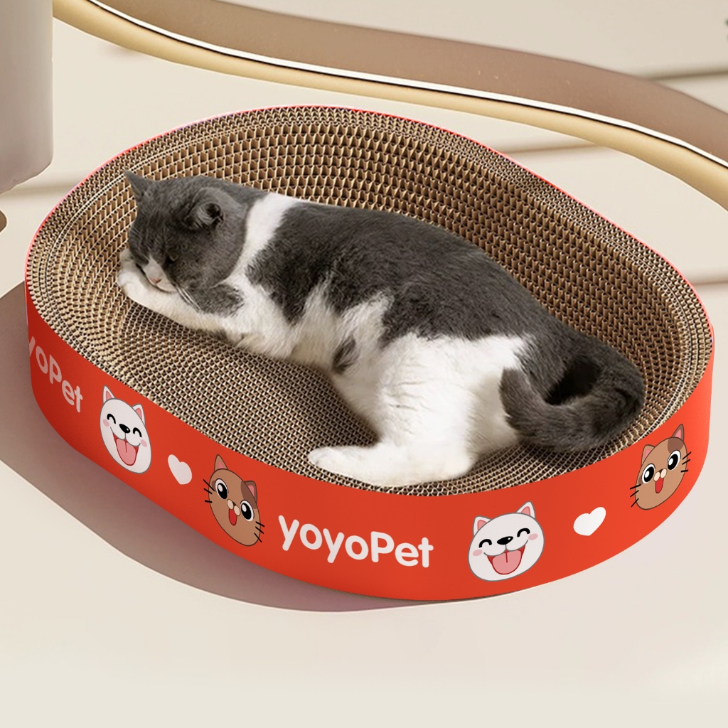 yoyopet: ที่ลับเล็บแมวทรงอ่าง ที่ฝนเล็บ พร้อมแคทนิปในตัว ใช้เป็นที่นอนได้ ของเล่นแมว 2in1 - ภาพที่ 5