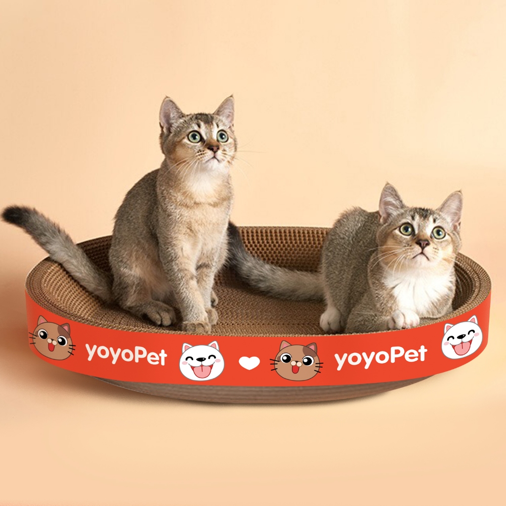 yoyopet: ที่ลับเล็บแมวทรงอ่าง ที่ฝนเล็บ พร้อมแคทนิปในตัว ใช้เป็นที่นอนได้ ของเล่นแมว 2in1 - ภาพที่ 6