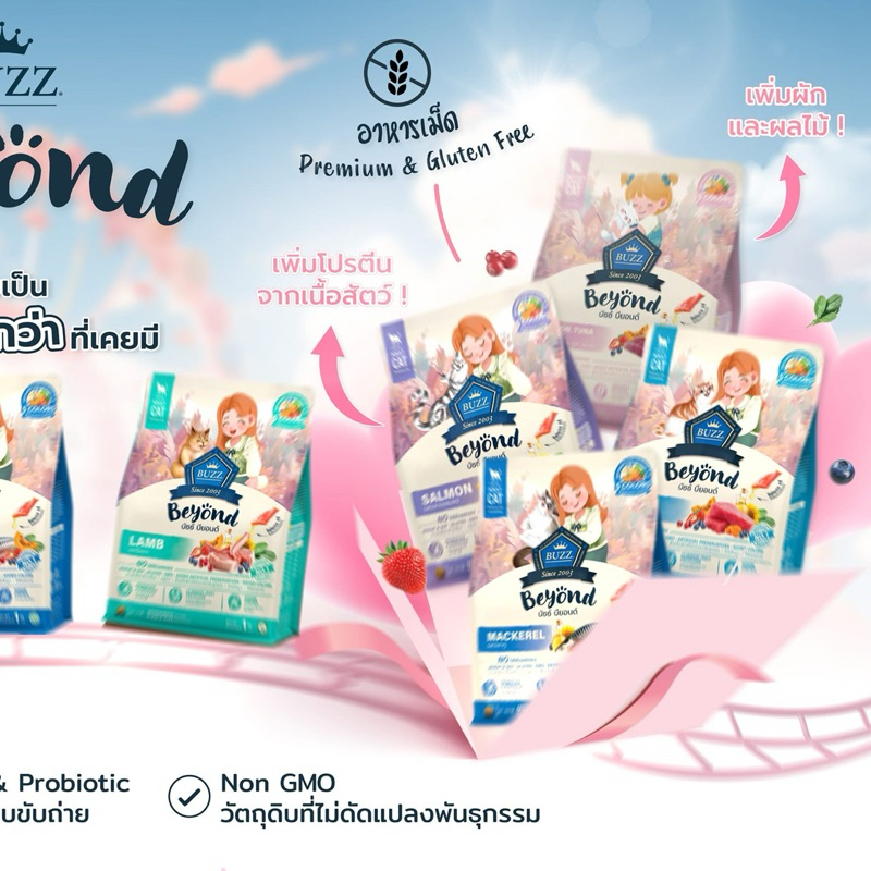 Buzz Beyond บัซซ์ บียอนด์ อาหารแมว กลูเตนฟรี ปลาทู แซลมอน ลูกแมว แกะ ทูน่า 1kg - ภาพที่ 5