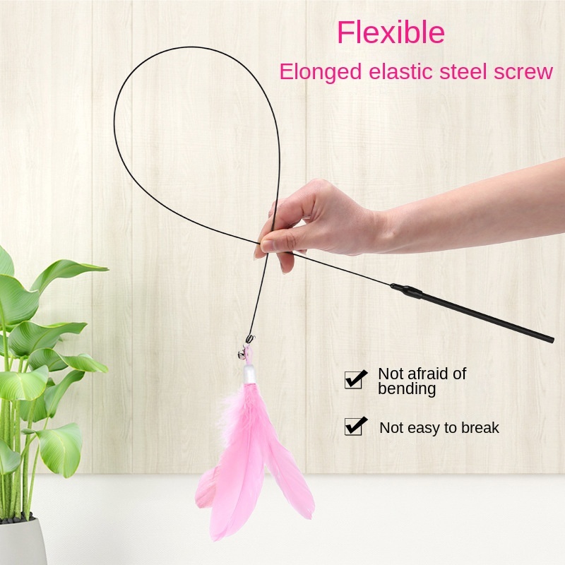Fly-soft ของเล่นแมว ของเล่นล่อแมว ติดตก ติดแทงแมว ขนนก สำหรับแมว ของเล่นแมว - ภาพที่ 5