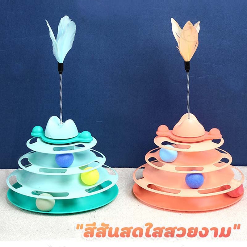 รางบอลแมว4ชั้น ของเล่นแมว รางบอลแมว รางบอล4ชั้น ของเล่นน้องแมว - ภาพที่ 4