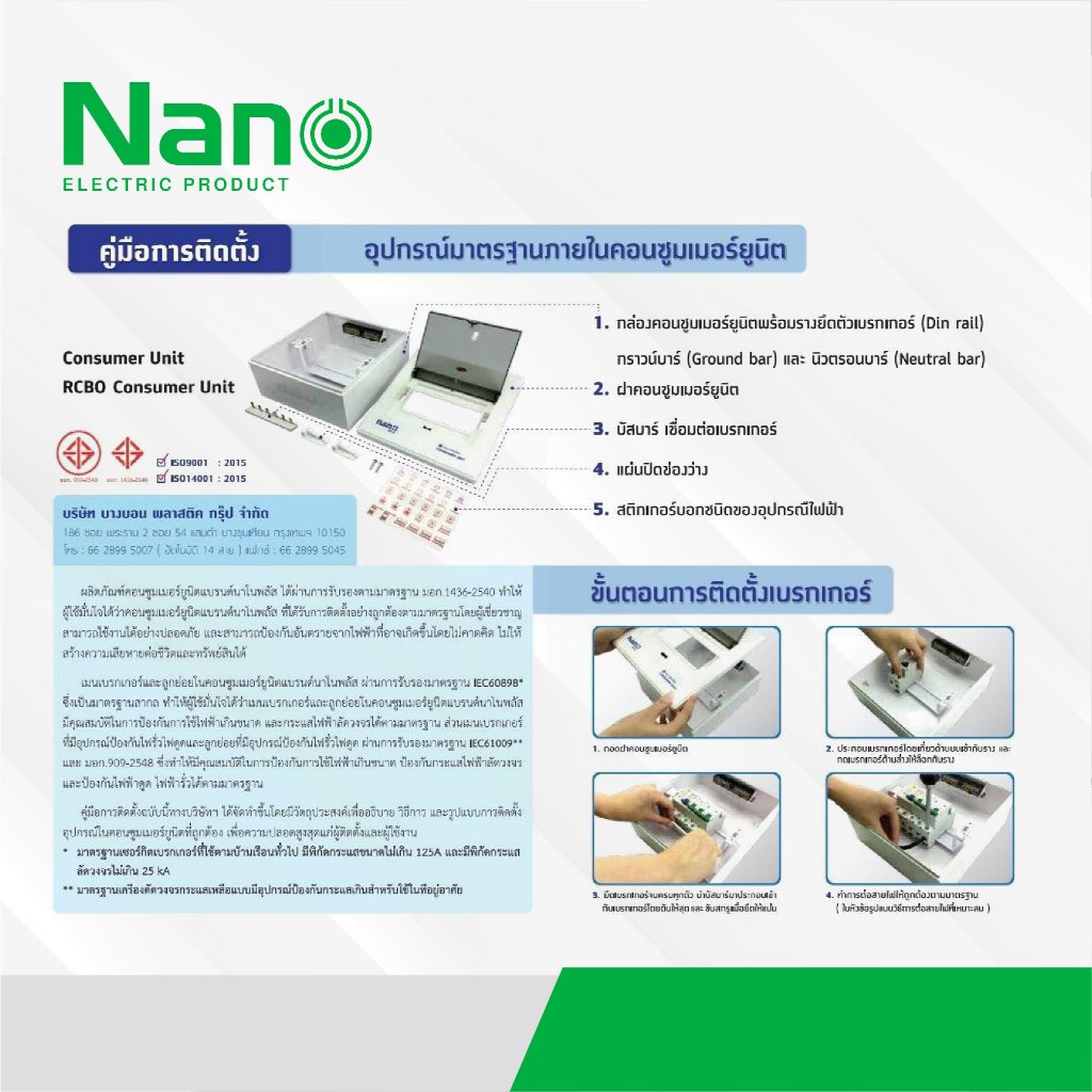 รูปสินค้า NANO ตู้เปล่า ตู้คอนซูมเมอร์ รุ่นเกาะราง กล่องไฟ ตู้ไฟ ตู้คอมบายเนอร์ ตู้โหลด ตู้ควบคุมไฟ NANO PLUS (ส่งไวมาก)