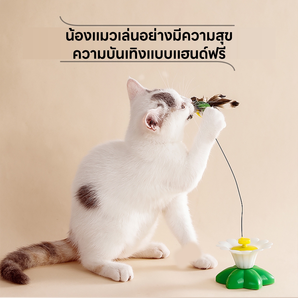 yoyopet : ของเล่นแมว หมุนอัตโนมัติอัจฉริยะ นกบิน ผีเสื้อบินอัตโนมัติ ของเล่นออโต้ หมุน360° - ภาพที่ 5