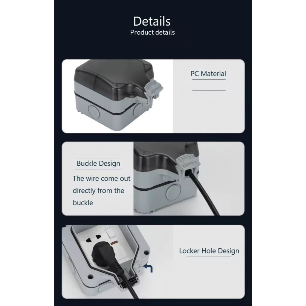 รูปสินค้า NANO ปลั๊กกันน้ำ กล่องเต้ารับกันน้ำ กันฝน กันฝุ่น IP66 220V 16A NN-WB2W NN-WB4W