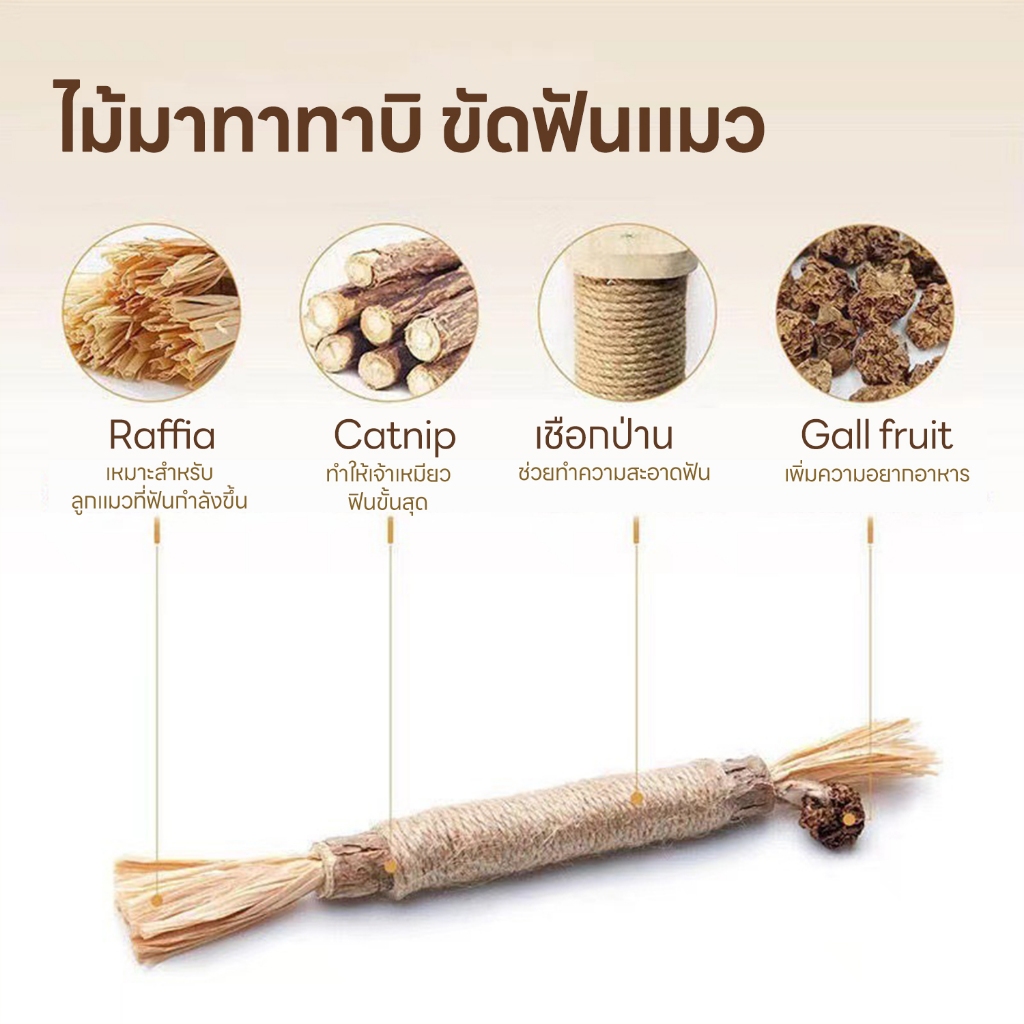 yoyopet : ไม้มาทาทาบิ ขัดฟันแมว ไม้เเมวเมา แบบเชือก ขัดฟันแมว ลดคราบหินปูน ของเล่นสําหรับสัตว์เลี้ยง - ภาพที่ 5