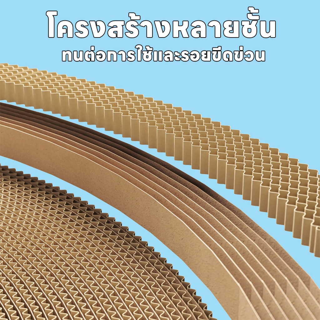 yoyopet : New !! หนาพิเศษ ที่ลับเล็บแมว ลายน่ารัก ของเล่นแมว2in1 ลับเล็บได้ นอนได้ สบาย ฟินๆ - ภาพที่ 6
