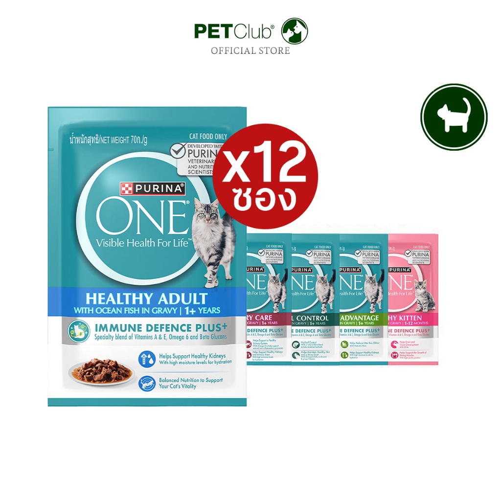 [PETClub] Purina One Pouch - อาหารแมวเปียก 5 รส !!ยกกล่อง 70g.x12ซอง!! - ภาพที่ 3