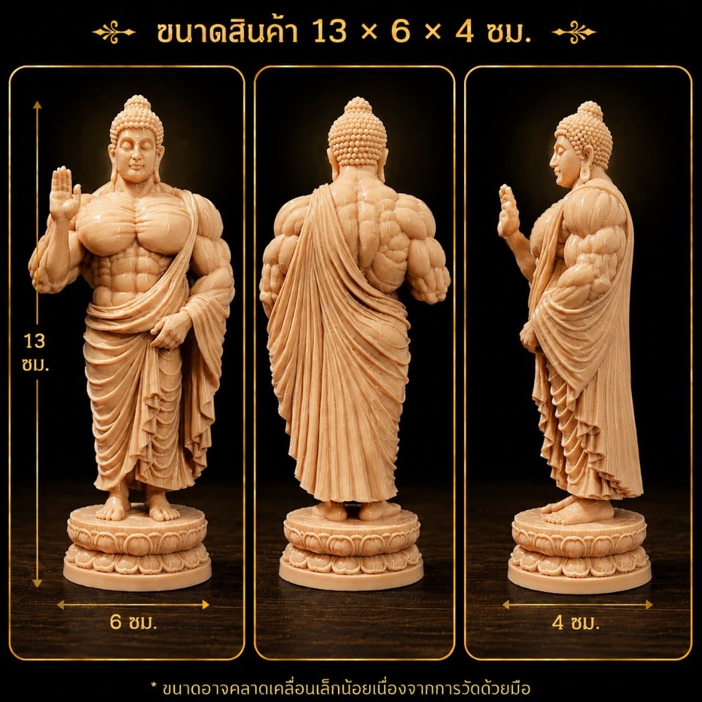 รูปสินค้า พระพุทธมหากำลัง 3D ประดับโต๊ะ มงคลตั้งห้องพระ