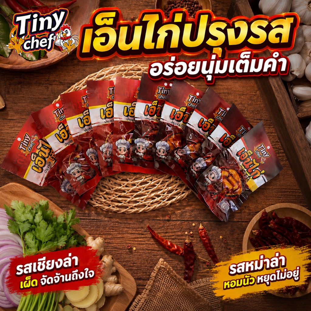รูปสินค้า เอ็นไก่รสหม่าล่า เผ็ดชาเข้มข้น
