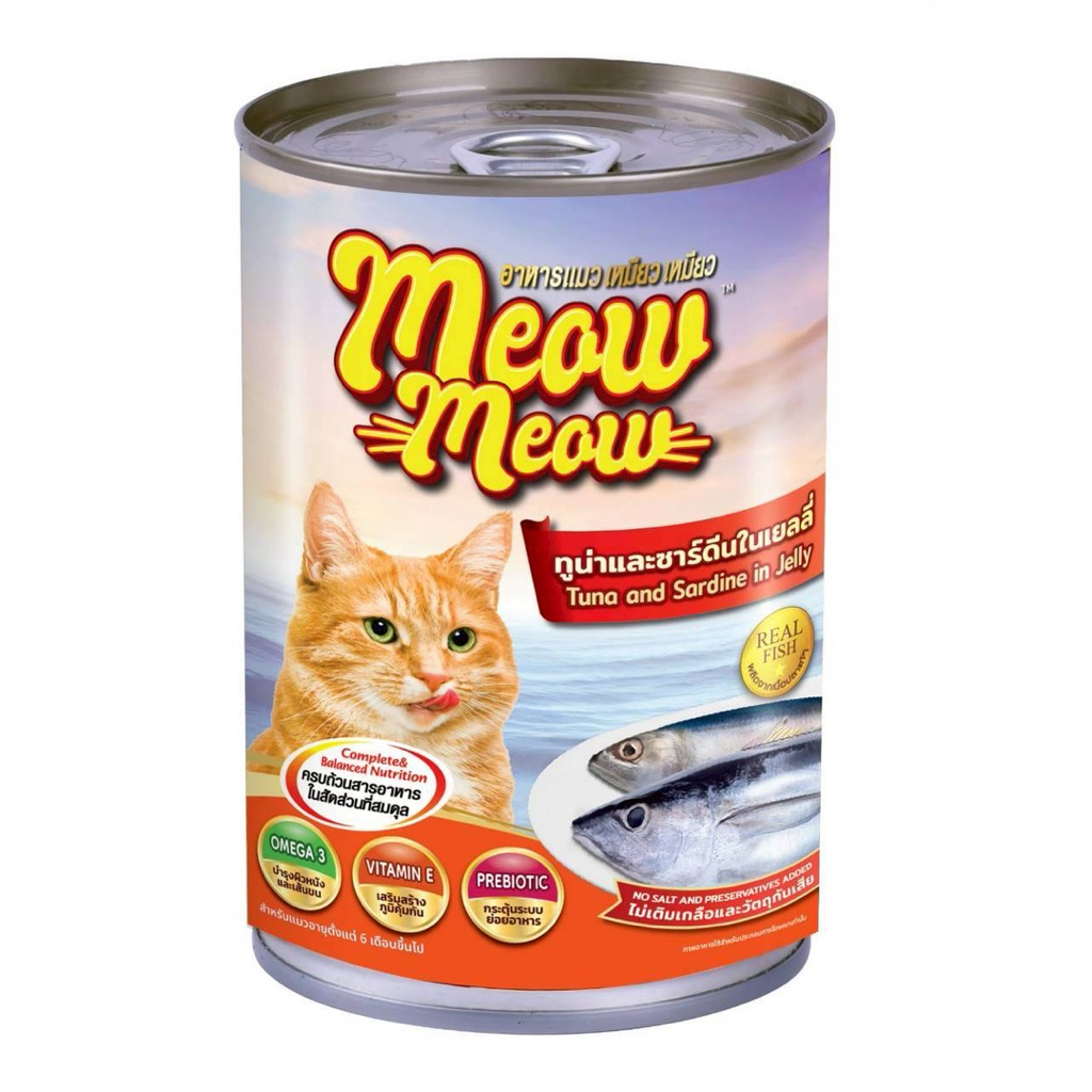 (12 กระป๋อง) Meow Meow เหมียว เหมียว อาหารเปียกแมวกระป๋อง ขนาด 400 กรัม - ภาพที่ 6