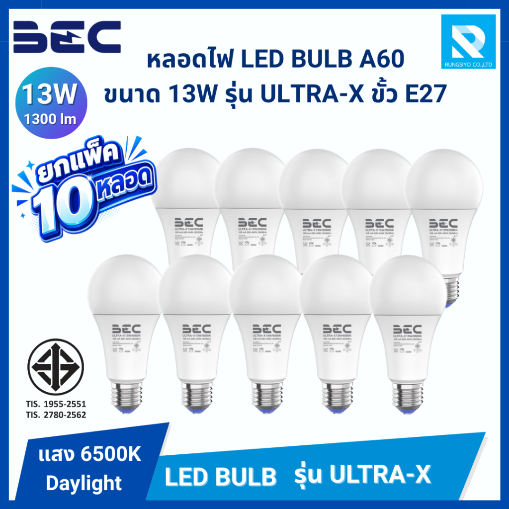 หลอดไฟ LED ประหยัดพลังงาน ขั้ว E27 ขนาด 13W/15W/18W