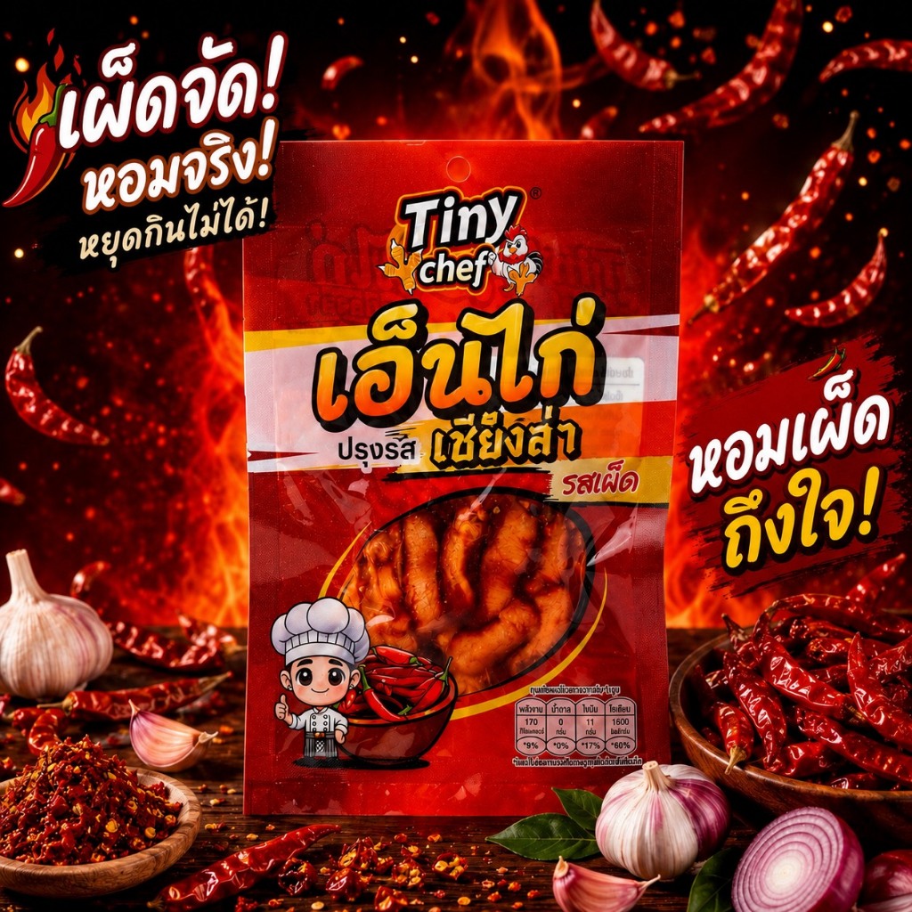 เอ็นไก่รสชาติเชียงล่า เผ็ดหอม ทานง่าย 100g