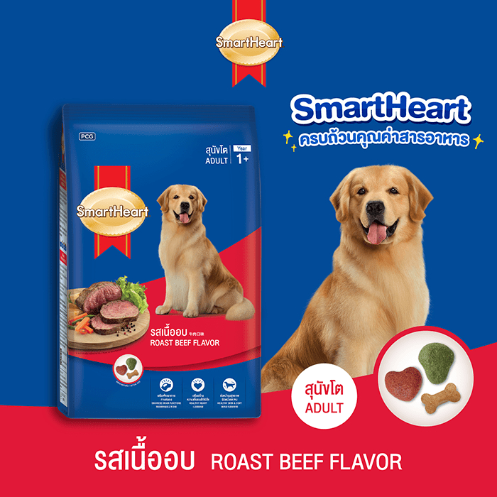 อาหารสุนัข SmartHeart 2.7 kg. - 3 kg. อาหารเม็ดสัตว์เลี้ยง